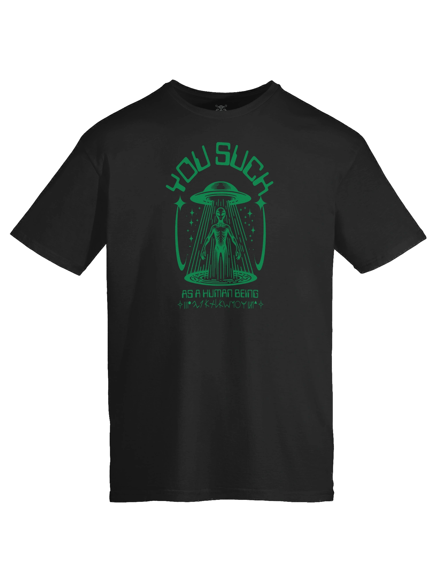 “You Suck As A Human Being” Alien Abduction Graphic Tee | Conspiracy Vibe, Hidden Symbolism, Sarcastic Hippo Collection product image (3)