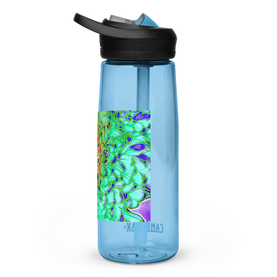 Peacock Chrysanthemum Sports Water Bottle product image (4)