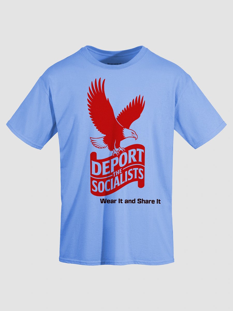 Deport The Socialists Bold Statement Tee (B) - Red & Black Ink product image (3)