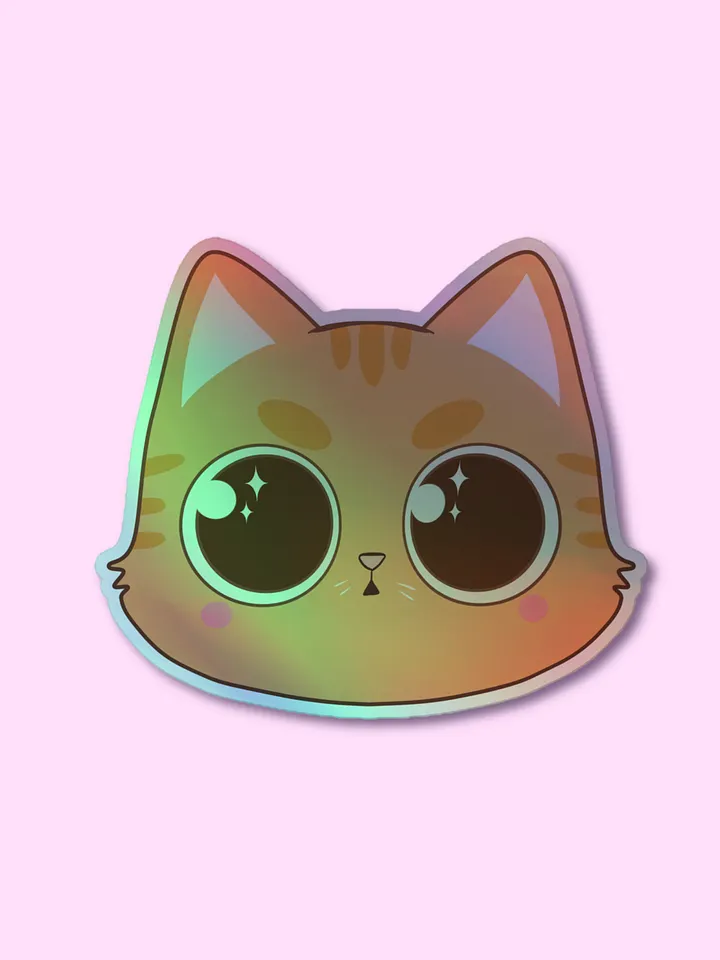 Sparkling Orange Cat Holographic Sticker product image (1)