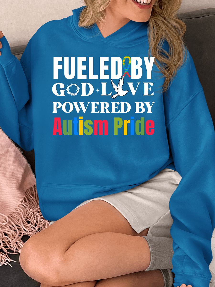 Fueled By God, Powered By Autism Pride, Autism Gildan Hoodie product image (1)
