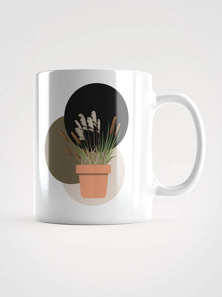 Potted Cattails With Circles Design White Mug product image (3)
