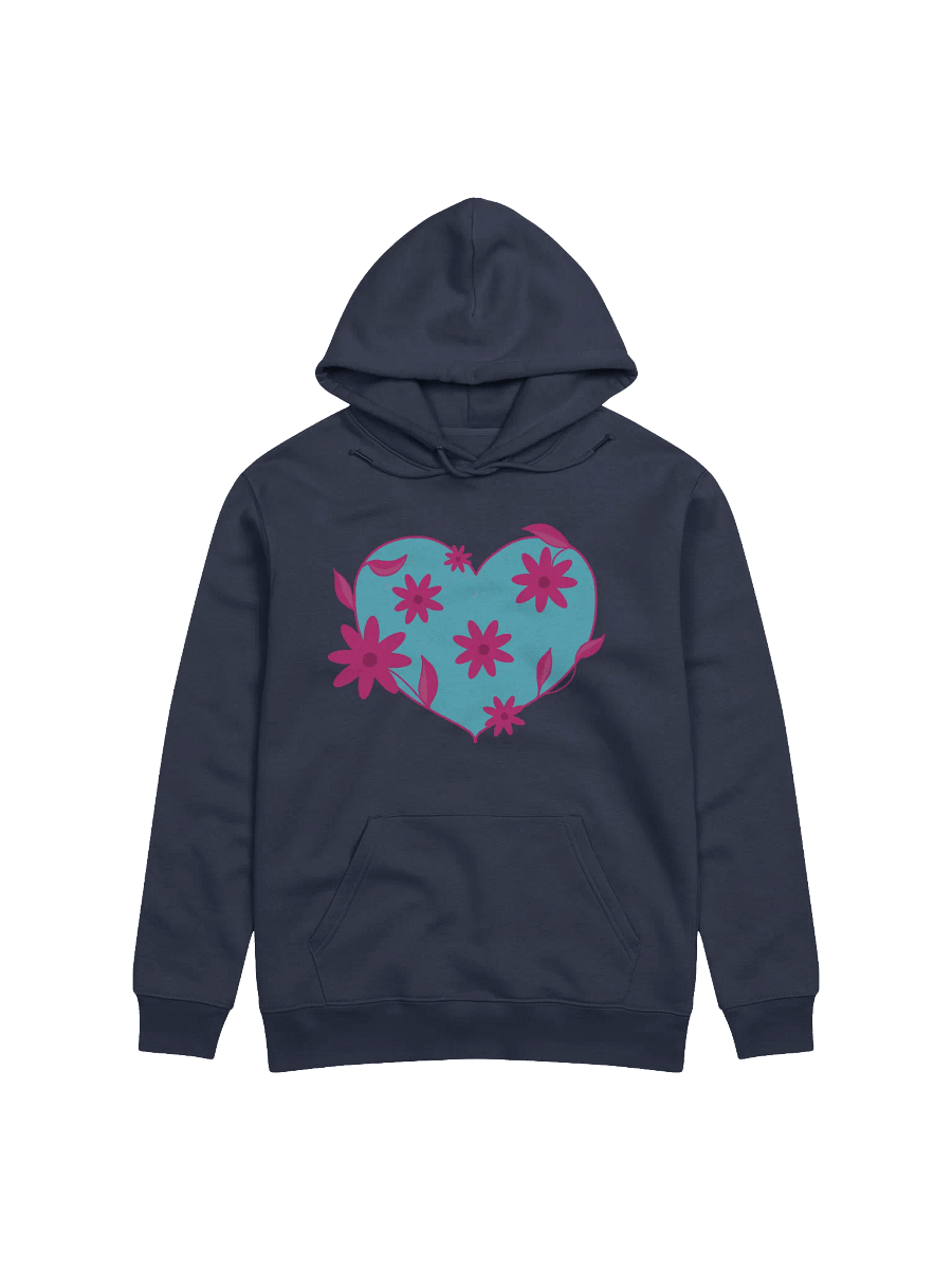 Turquoise Floral Heart Eco Hoodie product image (2)