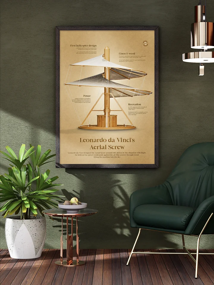 Leonardo da Vinci's Helicopter (Framed poster) product image (1)