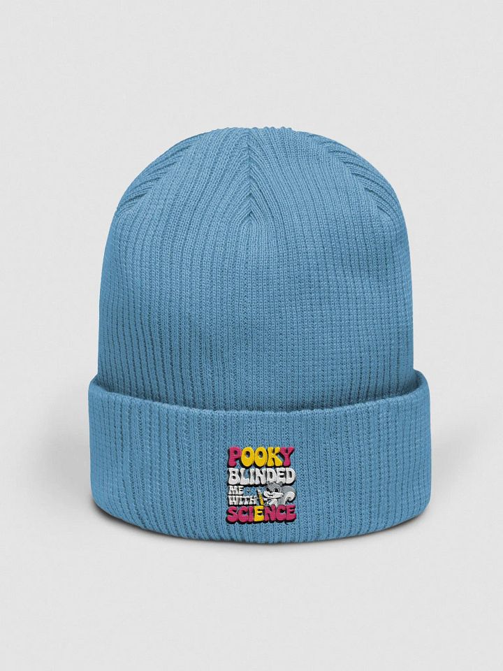 Organic Cotton Embroidered Beanie: Pooky blinded me with science product image (1)