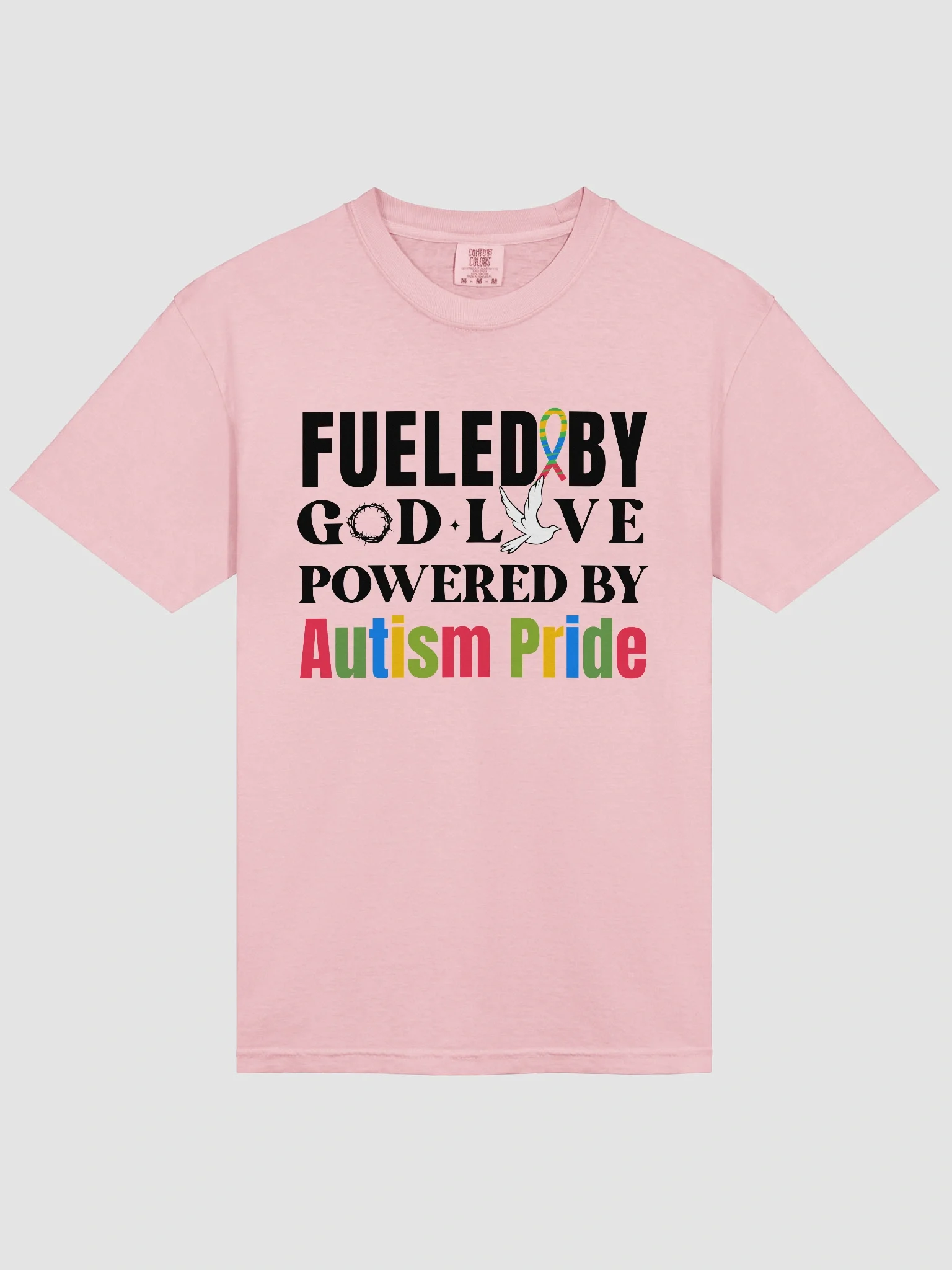 Fueled By God, Powered By Autism Pride, Autism Comfort Colors T-shirt product image (11)