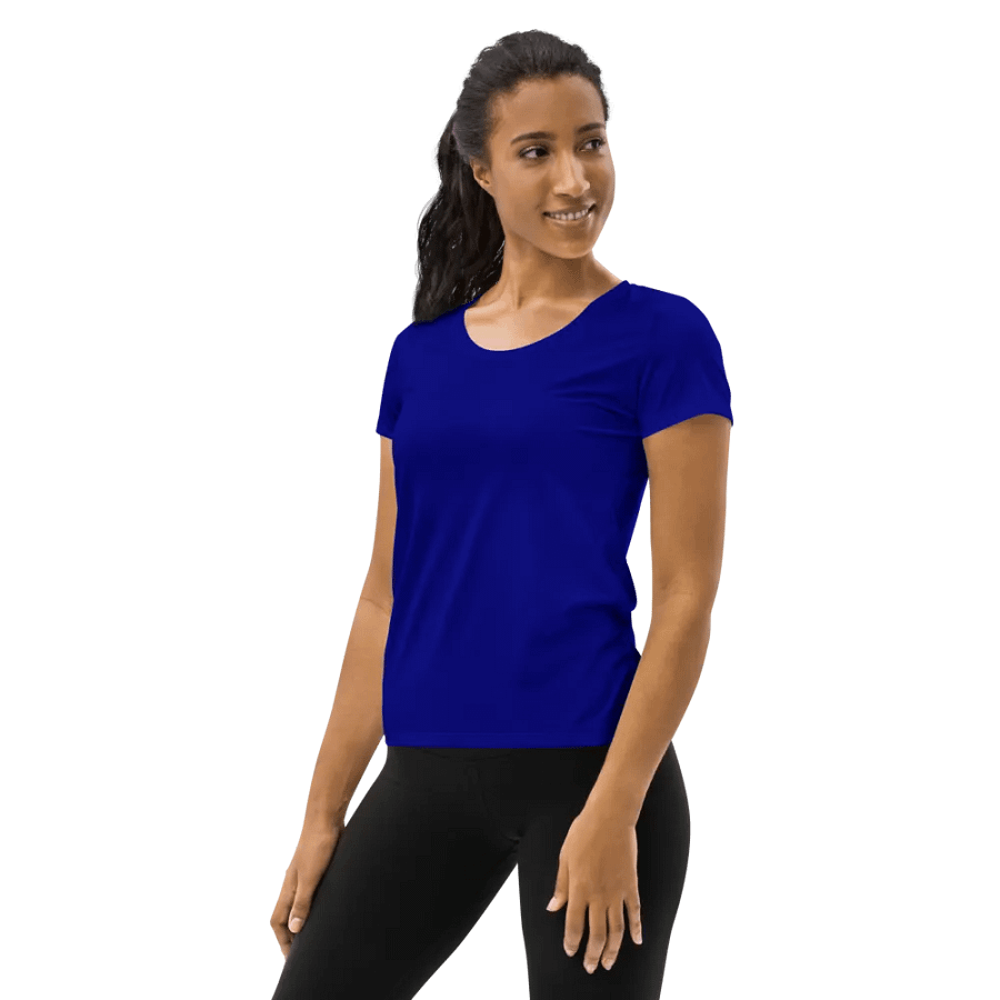 Plain Color Navy Blue Athletic T-Shirt product image (3)