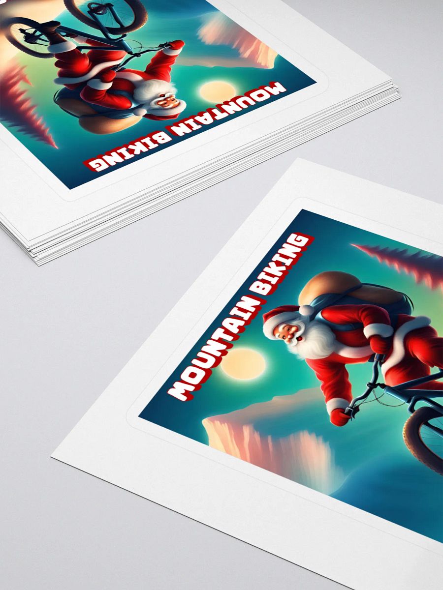 Mountain Biking Santa - Christmas Sticker product image (4)