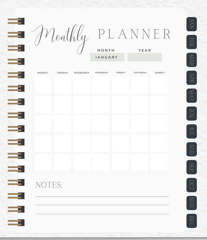 Undated Reusable Digital Monthly Planner product image (2)