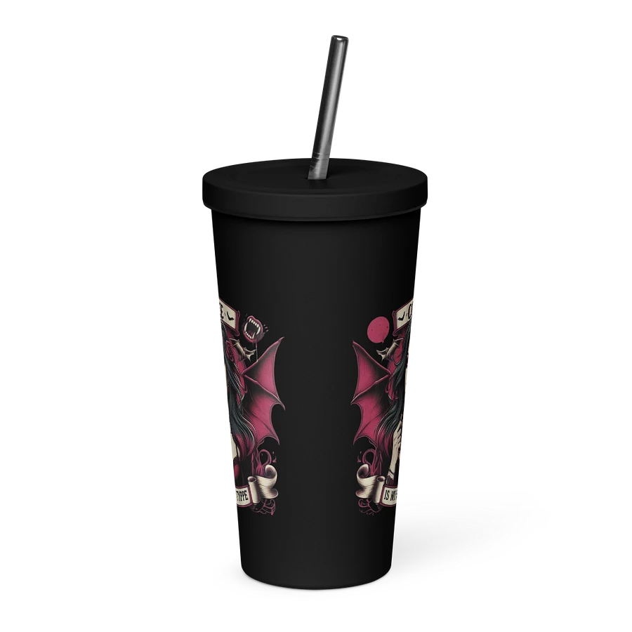 Coffee Is My Blood Type - Insulated Tumbler with a Straw product image (4)