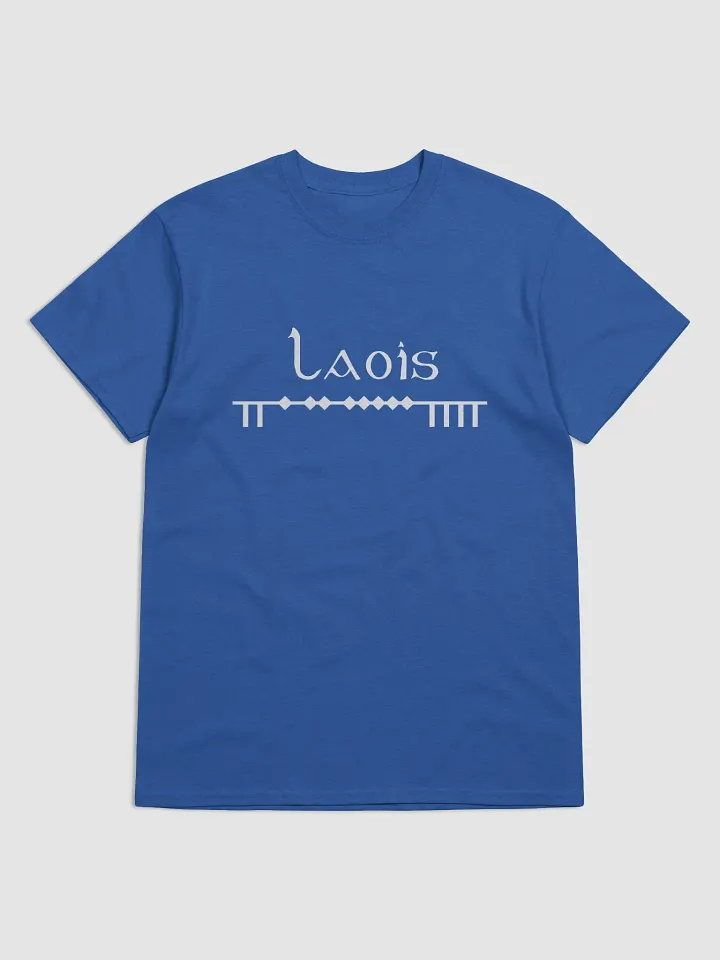 Laois blue Scholastic style Ogham printed T-shirt product image (1)