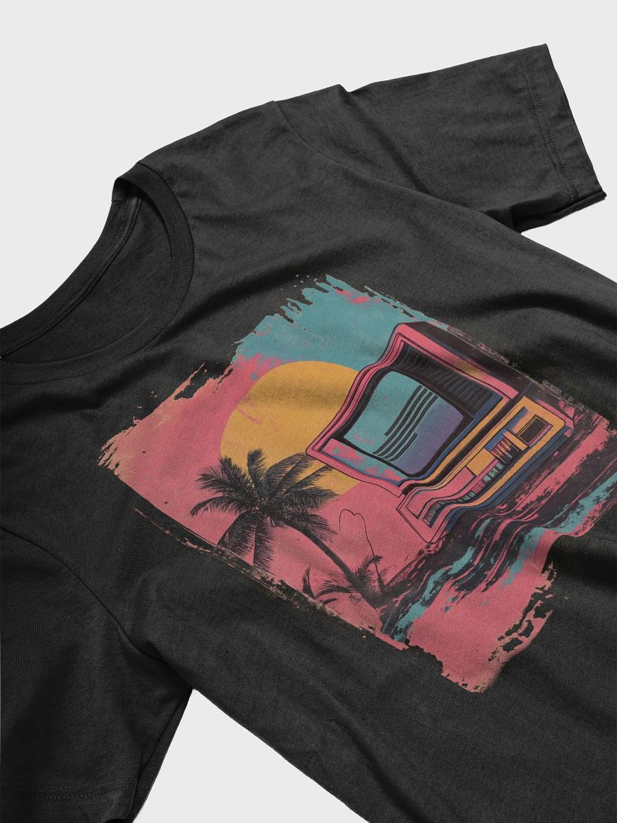 Retro Sunset Monitor (Black/White T-shirt) product image (3)