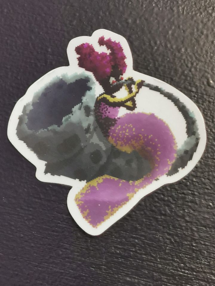 Mermaid horn vinyl sticker product image (1)