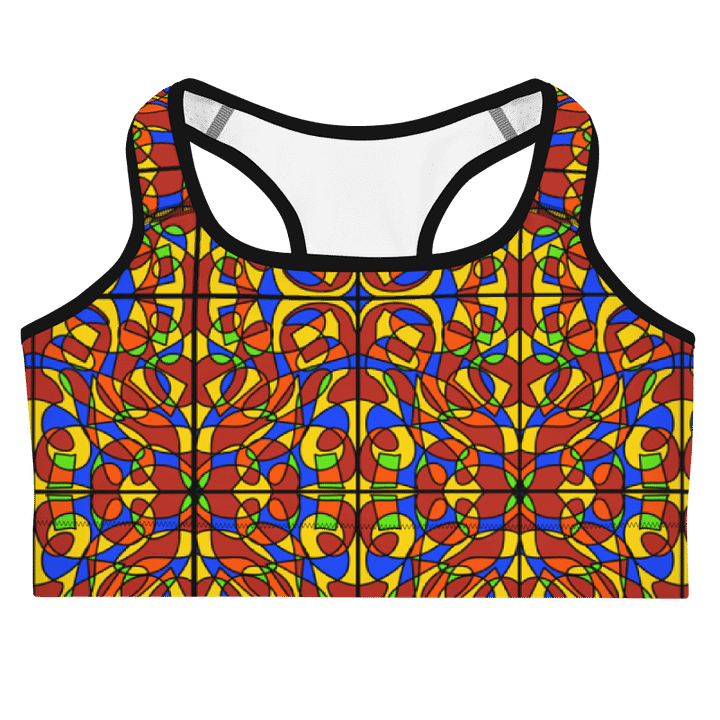 Orange Stained Glass – Vibrant Orange Pattern Basic Sports Bra product image (1)