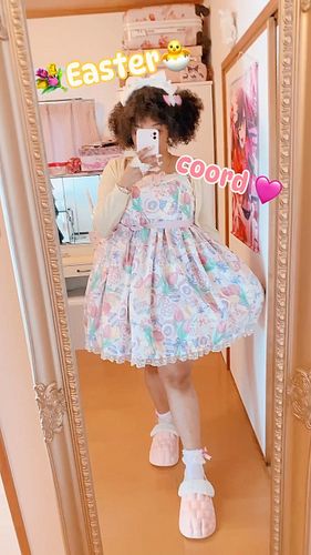 egg dress egg dress egg dress 🐰💐🐣🤍🐇💛

#eglcommunity #angelicpretty #kawaiifashion #blacklolita #jfashion #eglfashion #sweetlo...