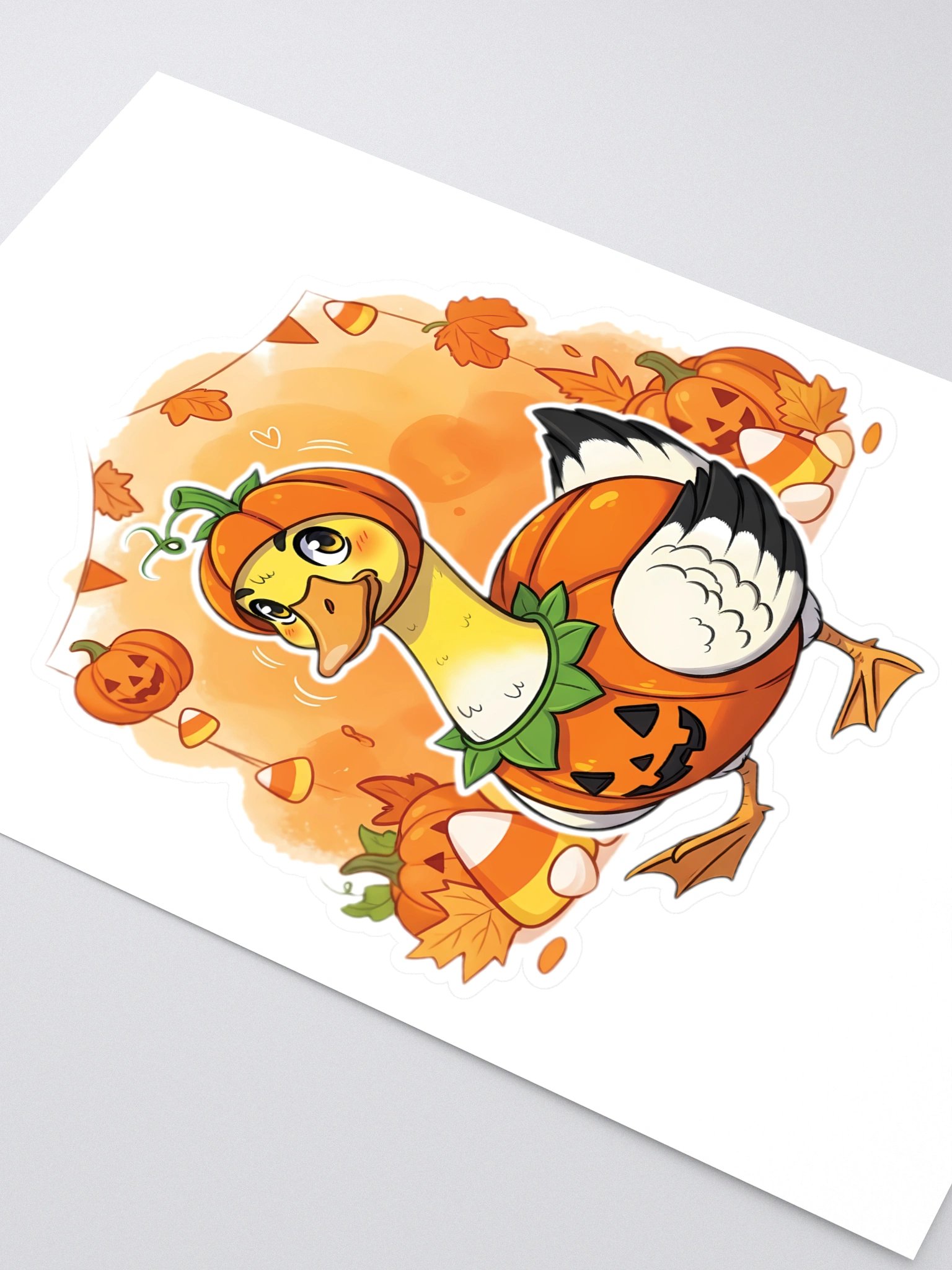 Funny Halloween Goose in Pumpkin Costume Sticker Sheet product image (2)