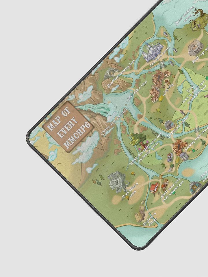Map of Every MMORPG desk mat 12" x 18", funny gift for gamers, RPG players product image (2)