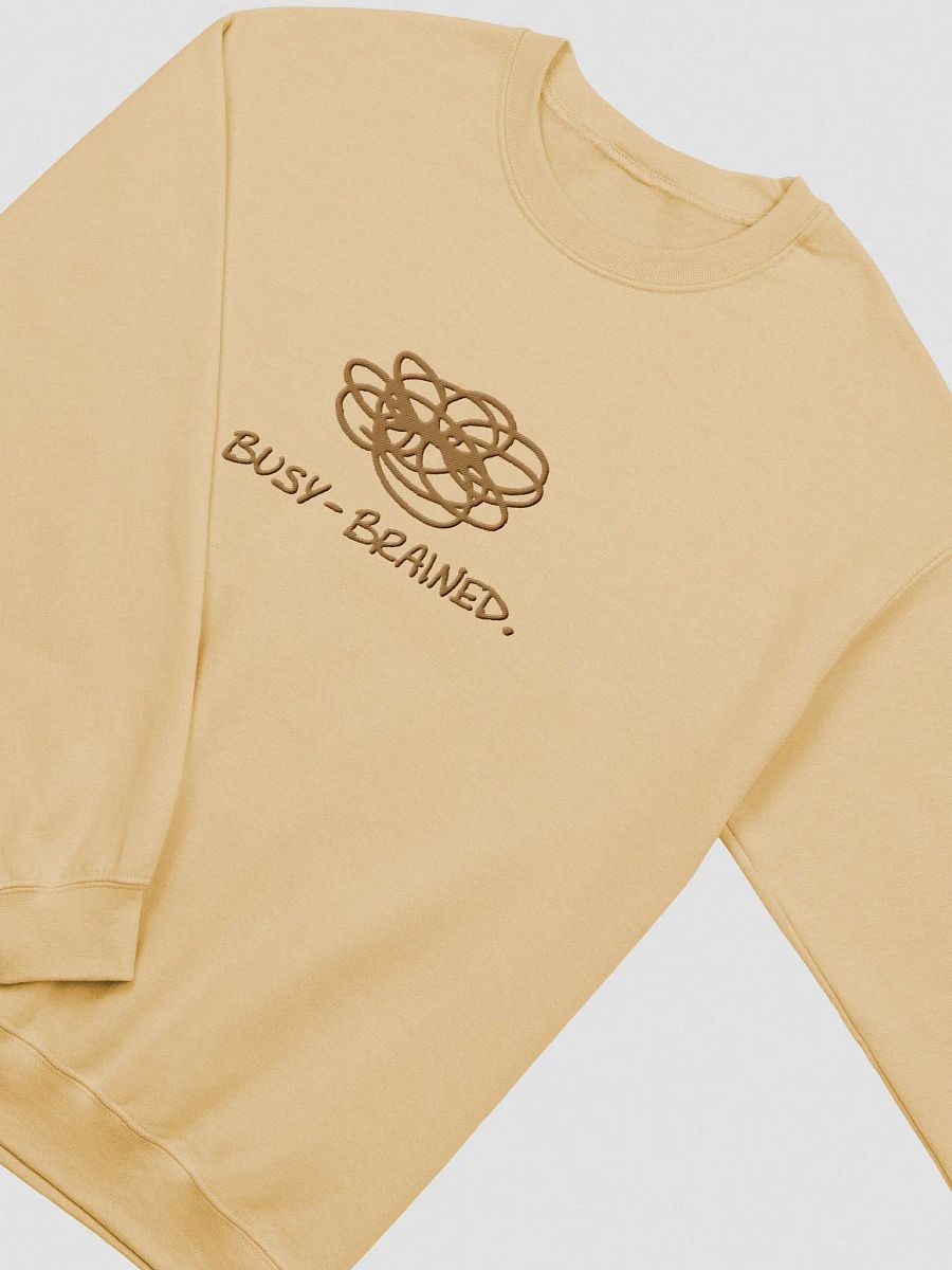 BUSY-BRAINED. (lg. design, brass thread) embroidered crewneck product image (18)
