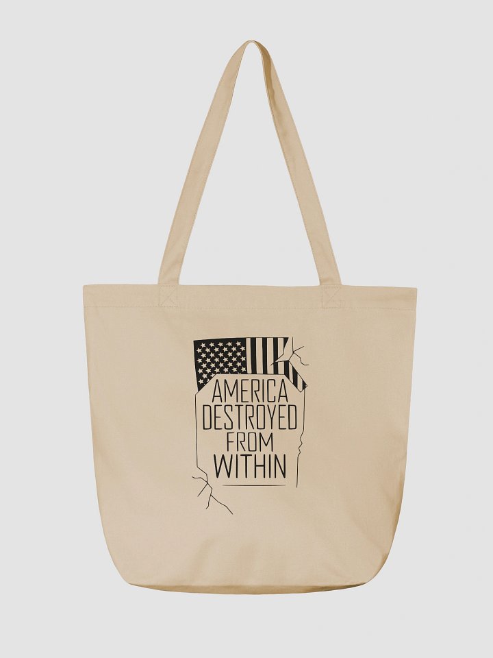 "America Destroyed From Within" Bold Statement Tote - Black Ink product image (2)