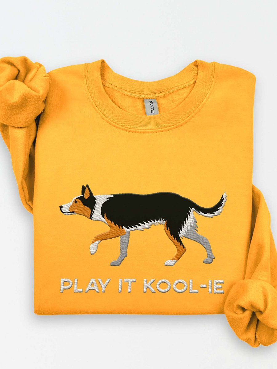 Play It Kool-ie Sweatshirt (Embroidered) of an Australian Koolie(Tricolor) product image (1)