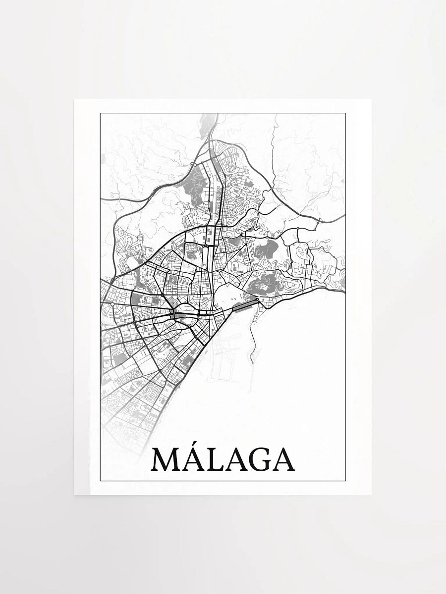 Málaga, Spain, city map print product image (2)