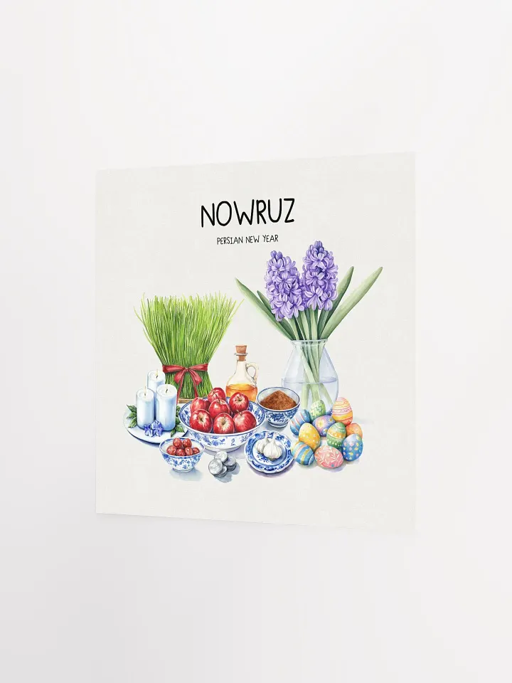 Nowruz Festive Arrangement Poster, Nowruz Watercolor Art, Haft-sin Table, Persian New Year, Persian Art product image (7)