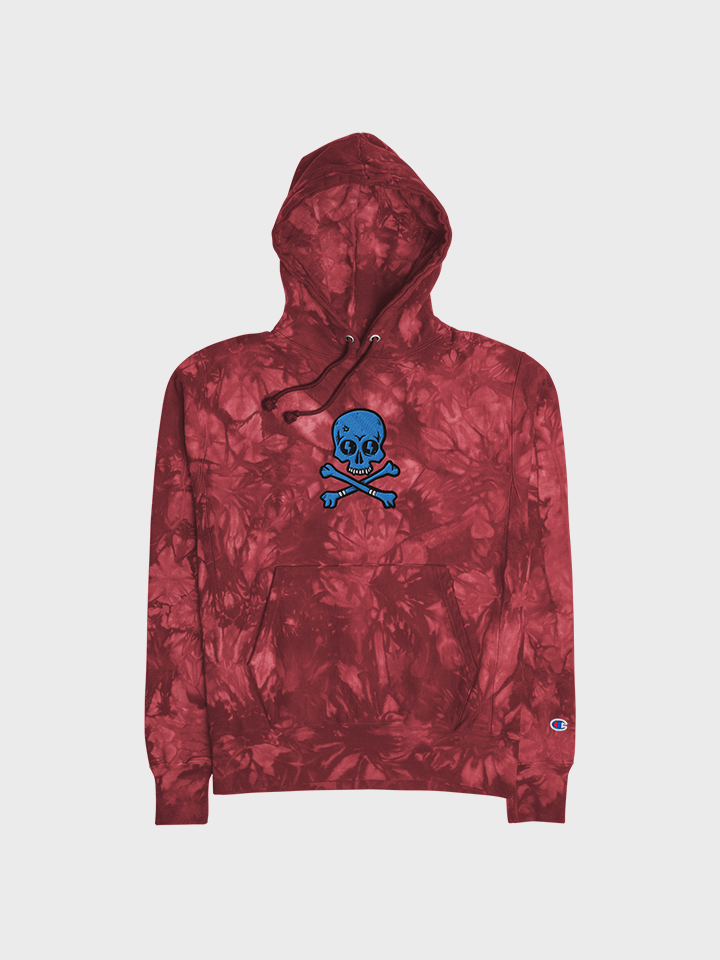 Skull Unisex Champion tie-dye hoodie product image (1)