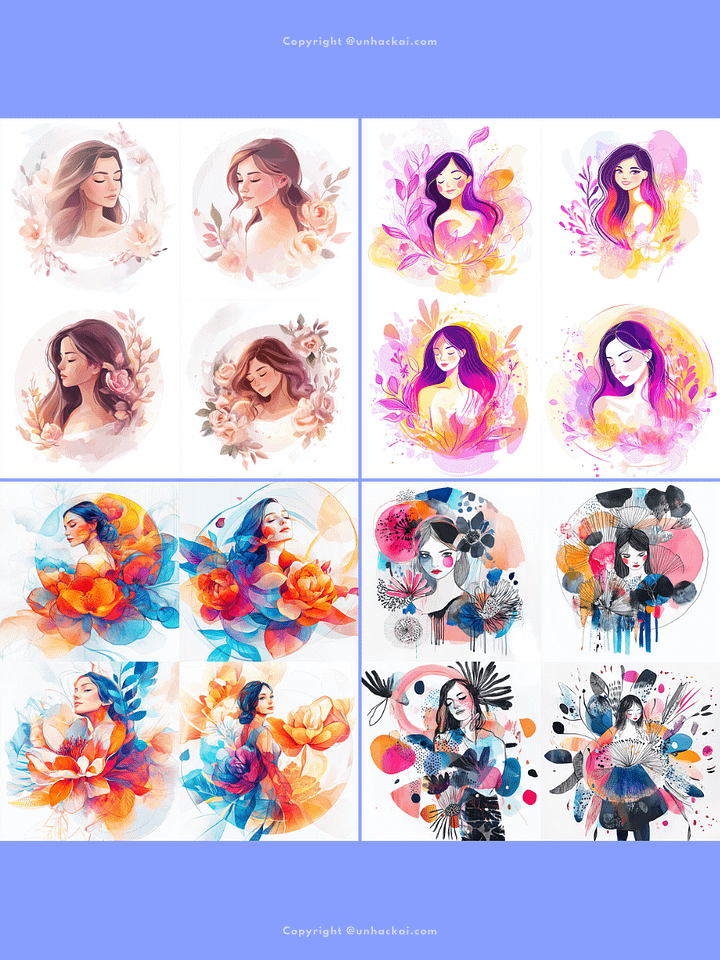 60+ Midjourney Watercolor Style Reference SREF Codes for Clipart and Art Prints product image (2)