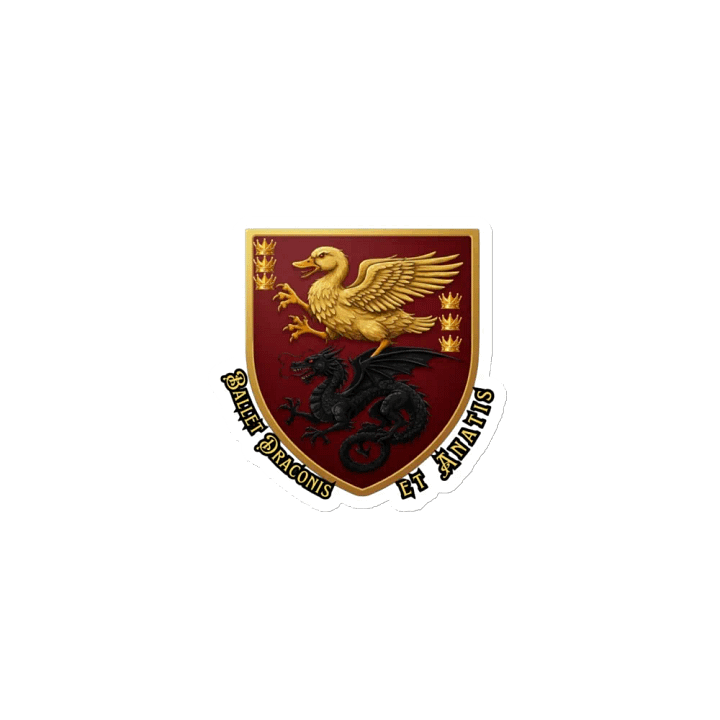 Golden Duck and Black Dragon Heraldic Shield Magnets product image (1)