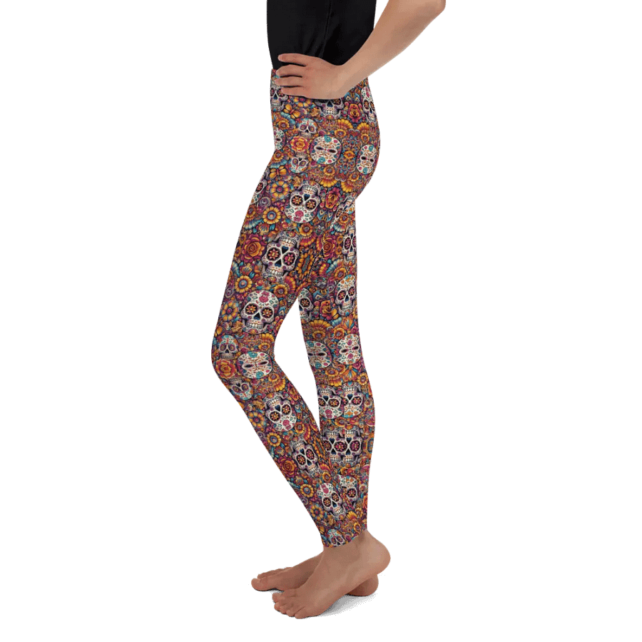 Fiesta Skulls Youth Leggings product image (8)