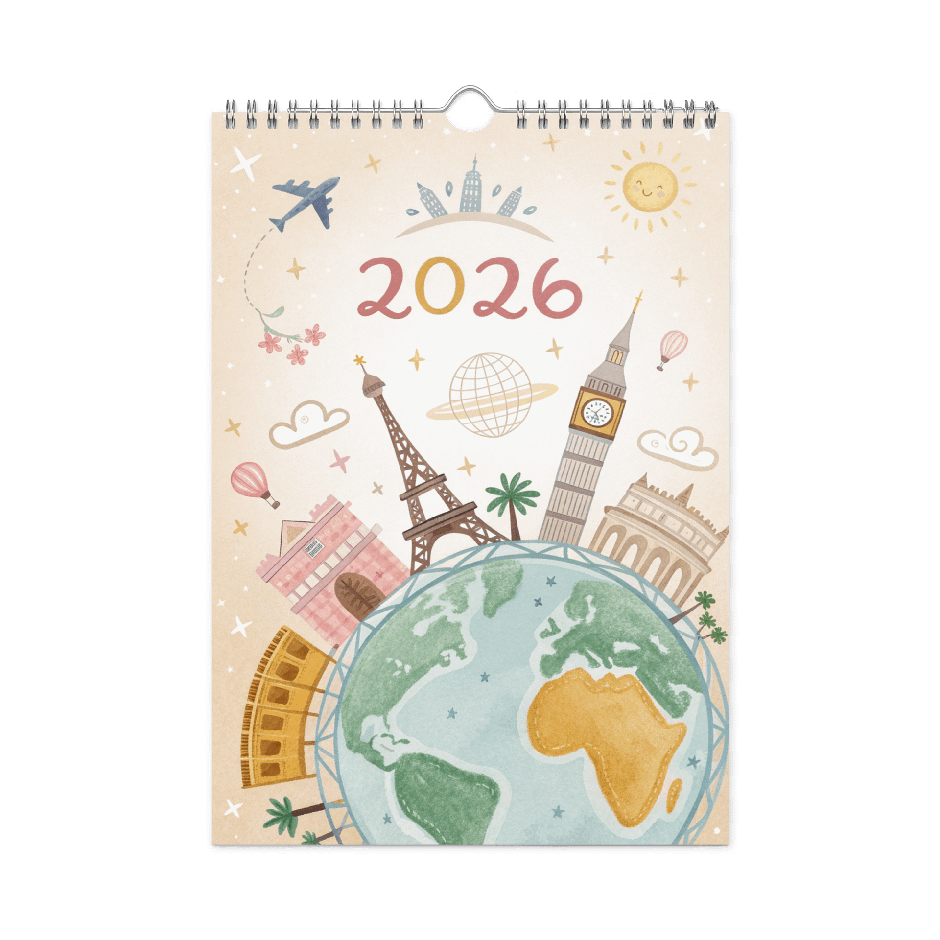 WORLD CAPITALS WATERCOLOR WALL CALENDAR 2026 product image (3)
