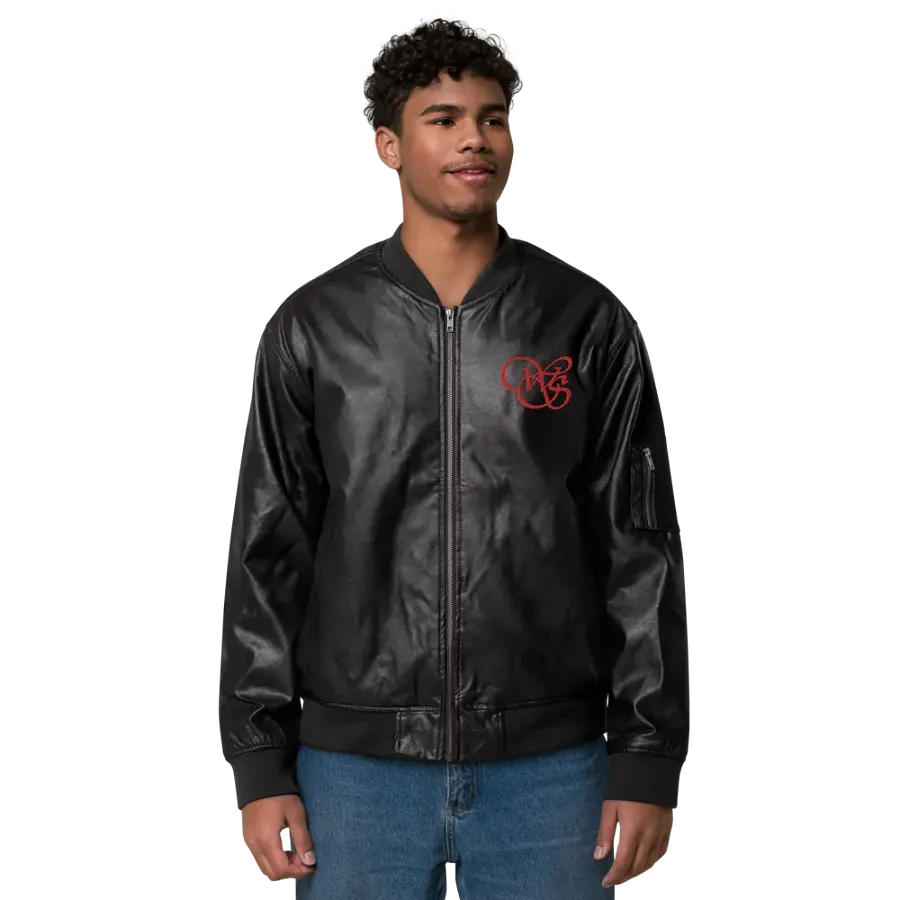 WS Faux Leather Bomber Jacket product image (3)