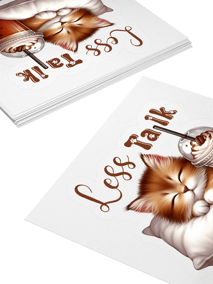 Dreamy Kitty Less Talk More Dreams Kiss Cut Stickers product image (10)