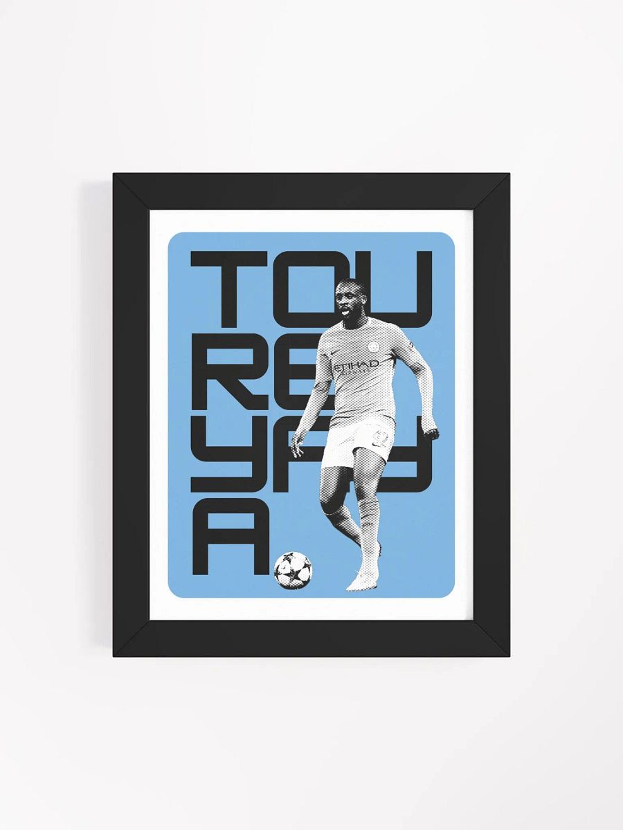 Yaya Touré BW Manchester City Name Art Framed Print product image (3)