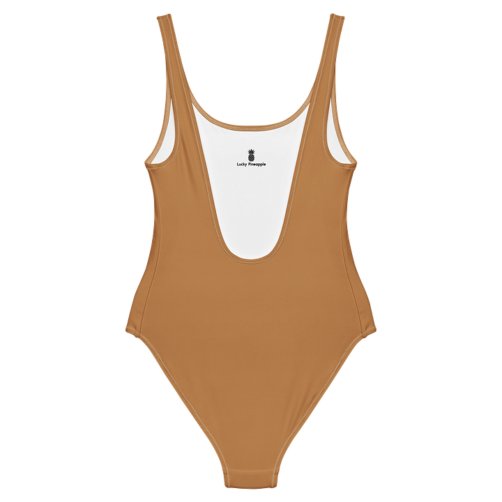 Mojave Desert Brown Solid Color Retro Inspired Women's One Piece Swimsuit product image (2)