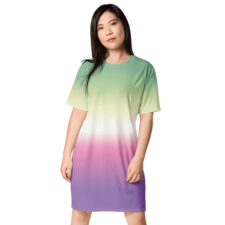 Genderfae Pride Gradient T-shirt Dress product image (1)