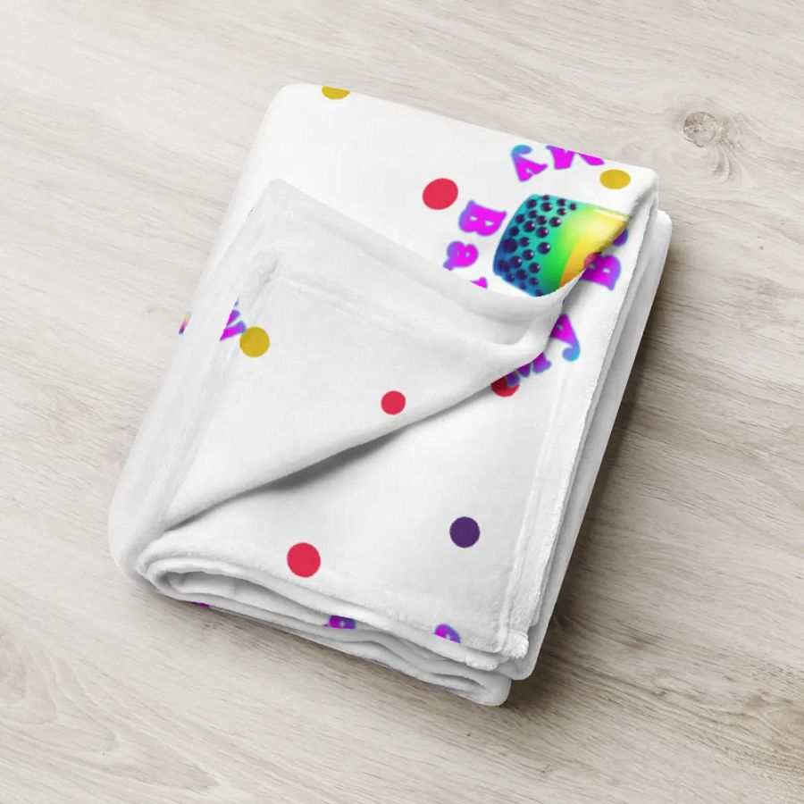 Rainbow Boba Delight Throw Blanket product image (6)
