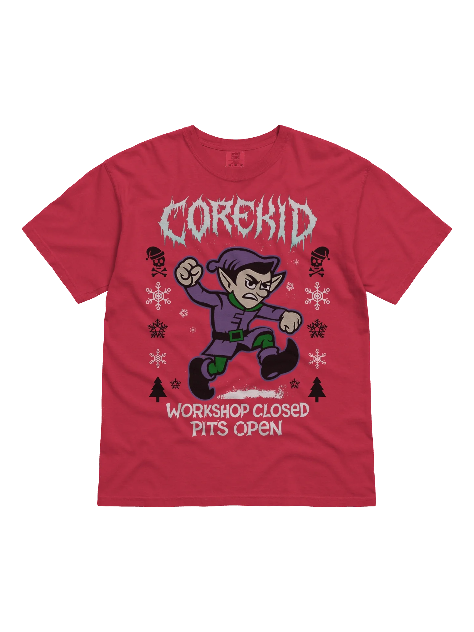 “WORKSHOP CLOSED, PITS OPEN” Holiday Colored T-Shirt product image (1)