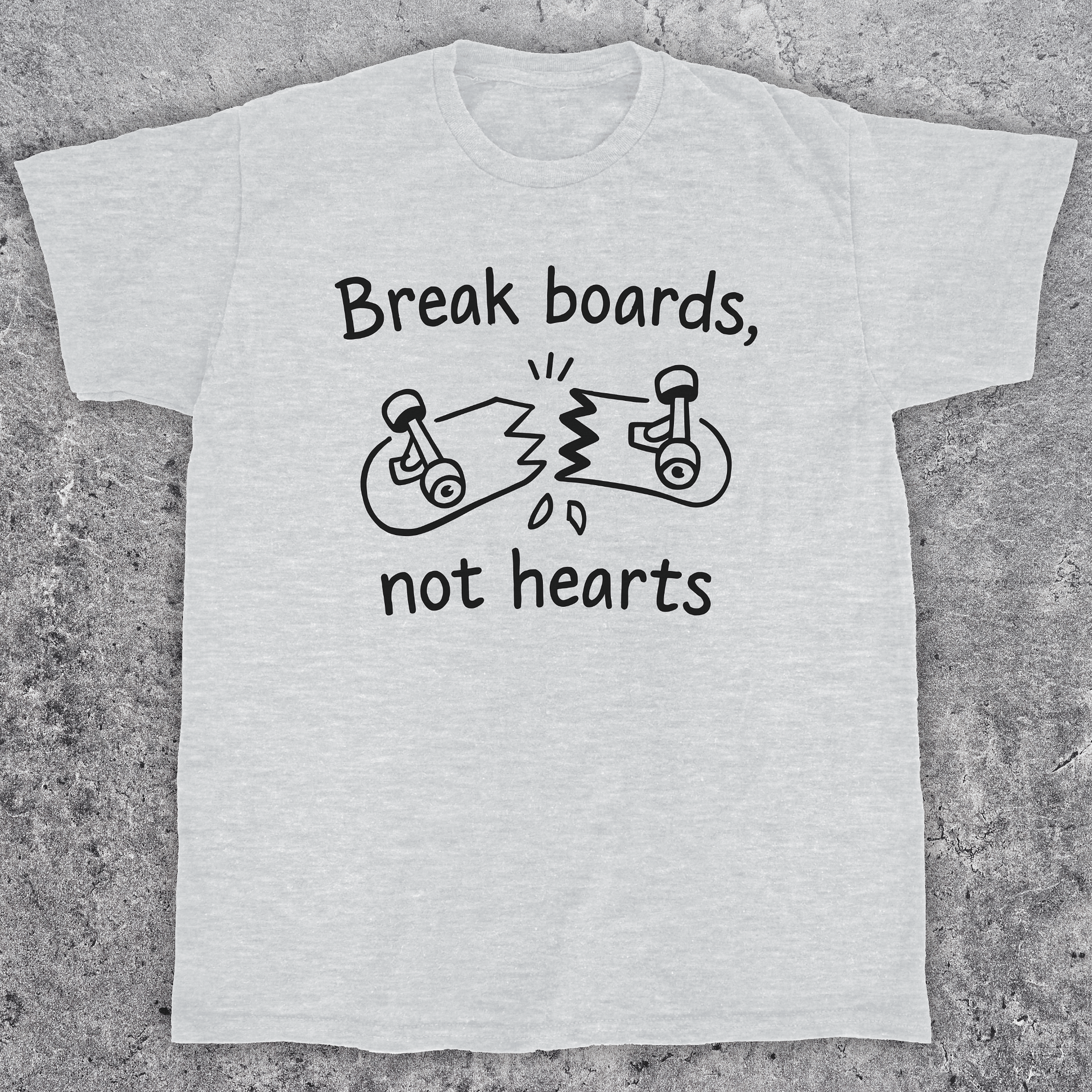 Break boards not hearts, Skateboarding t-shirt, Unisex product image (1)