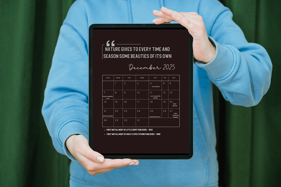 2025 Tablet Wallpaper Calendar: Charles Dickens Quotes product image (6)