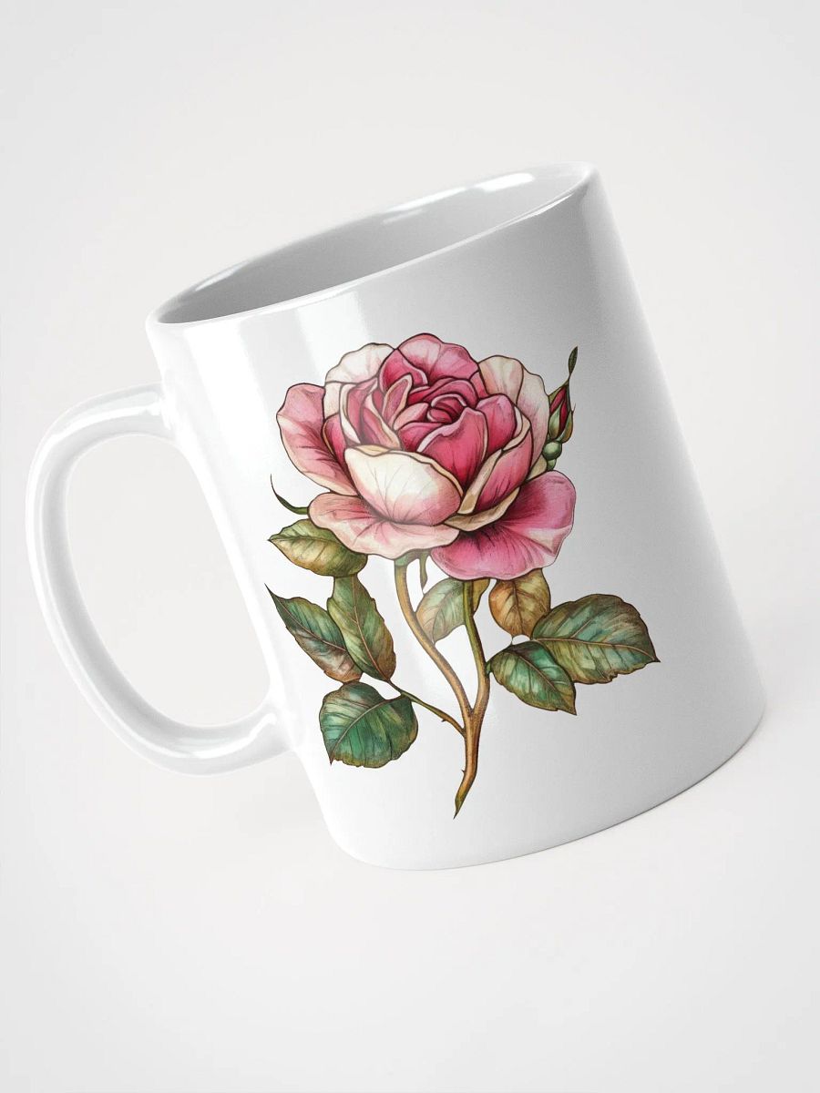 Stained Glass Rose White Glossy Mug product image (7)