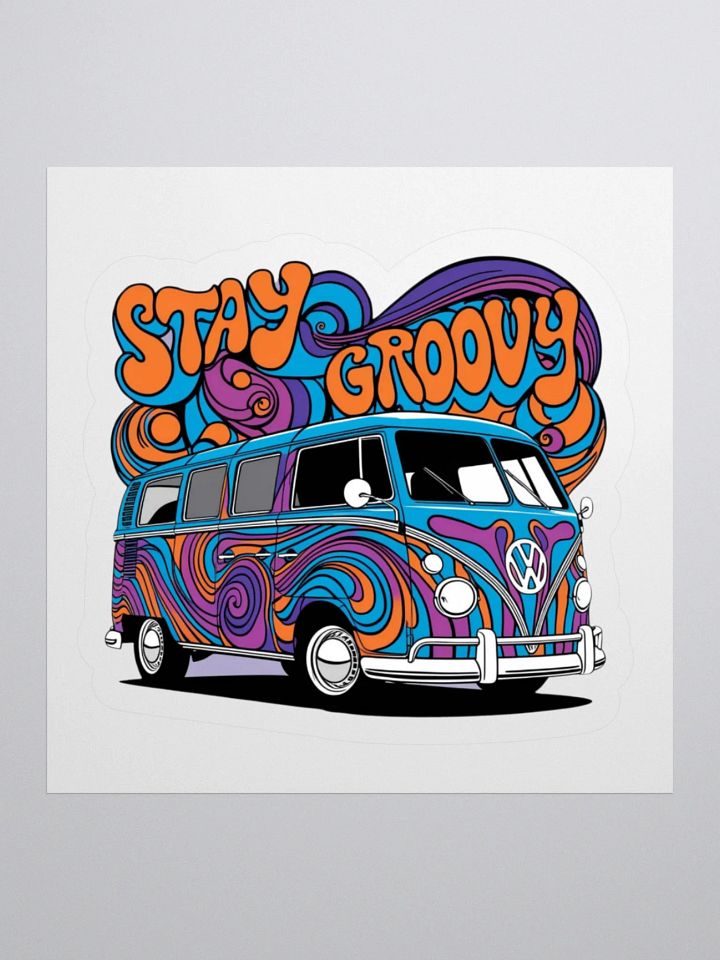 Retro Groove Van Kiss Cut Stickers product image (1)