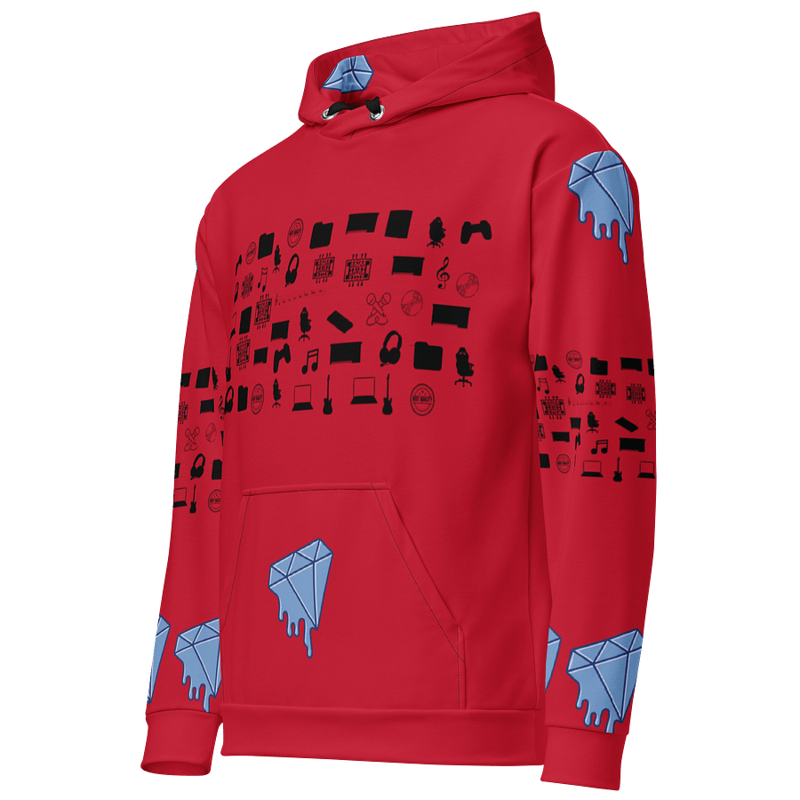 Red Vlog Academy All-Over Print Recycled Unisex Hoodie product image (2)