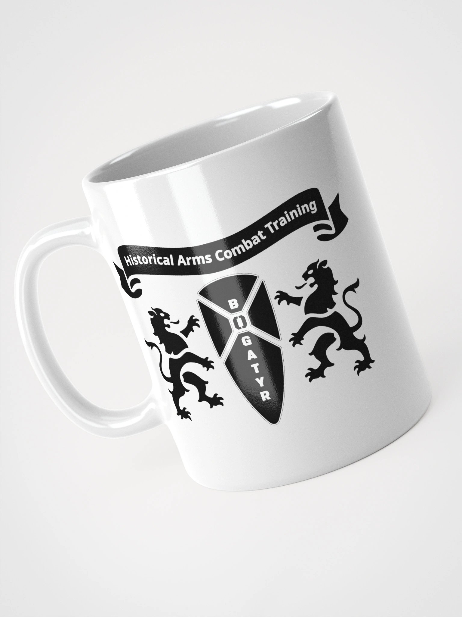 White Glossy Mug - black HACT logo product image (8)