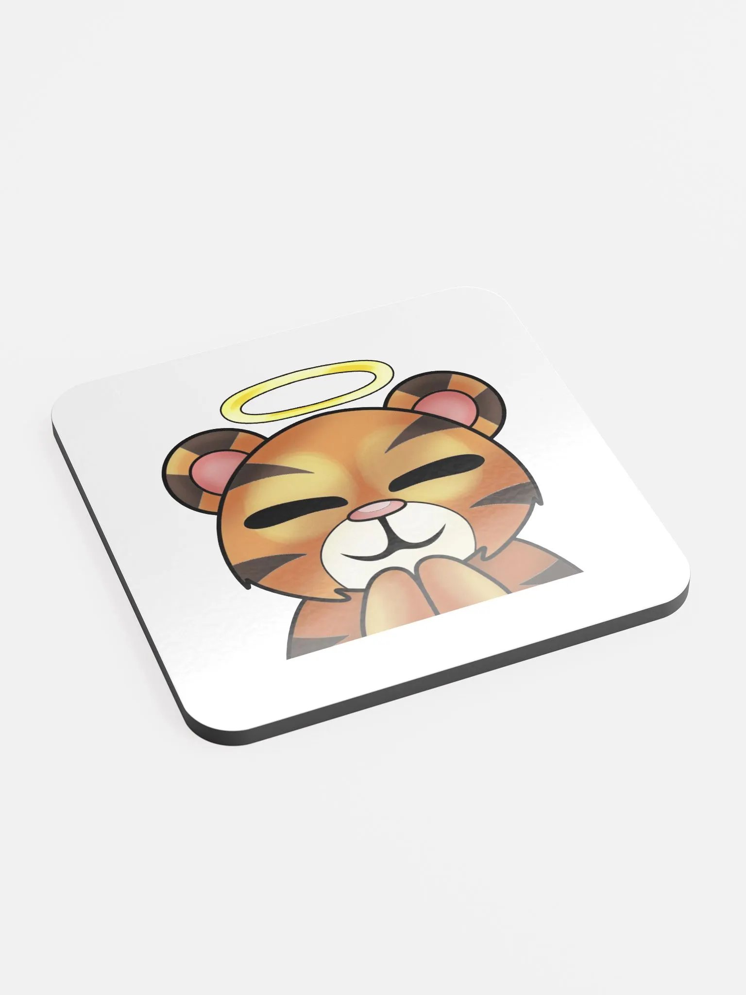 TheMafiaQueen Pray Tiger Glossed Cork Coaster product image (2)