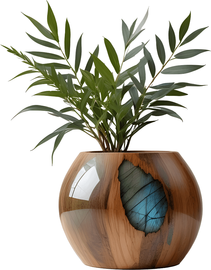 Celestial Grace – Wood Boho Chic Vase PNG product image (1)
