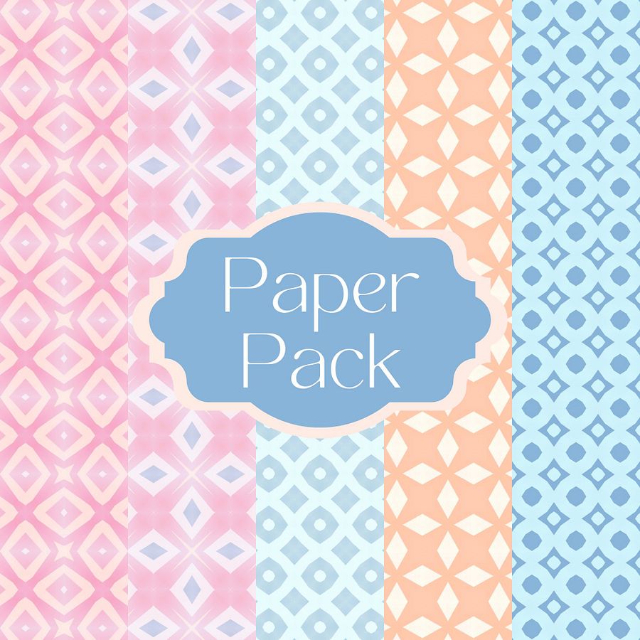 Pastel Dreams Digital Paper Pack - 16 Sheets, 12x12 inches, 300 DPI Product product image (2)