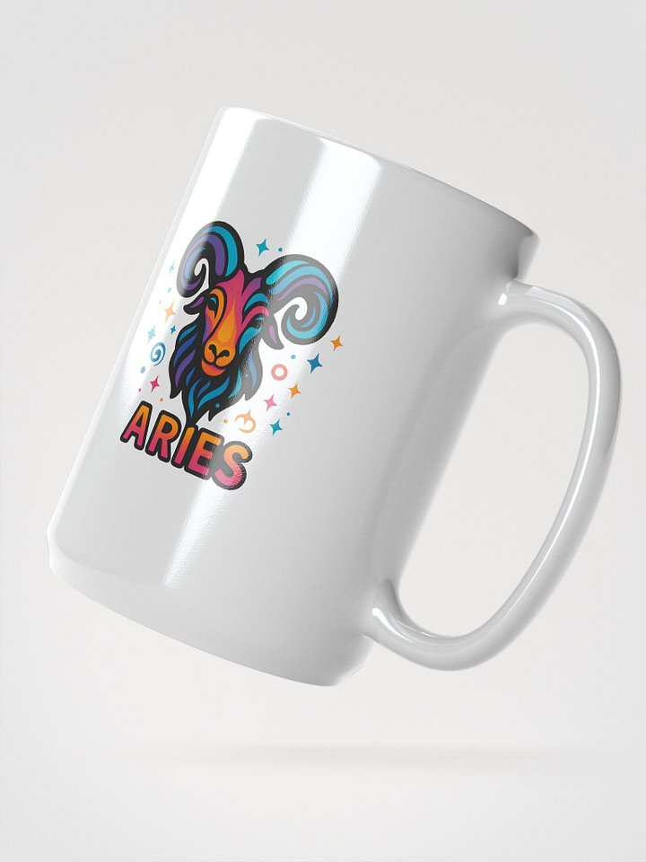 Aries Zodiac Sign Mug – Bold & Fiery Psychedelic Horoscope Design 1 product image (2)