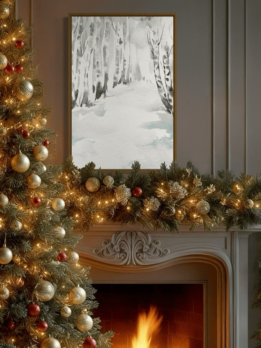 Snowy Forest Path Watercolor product image (18)