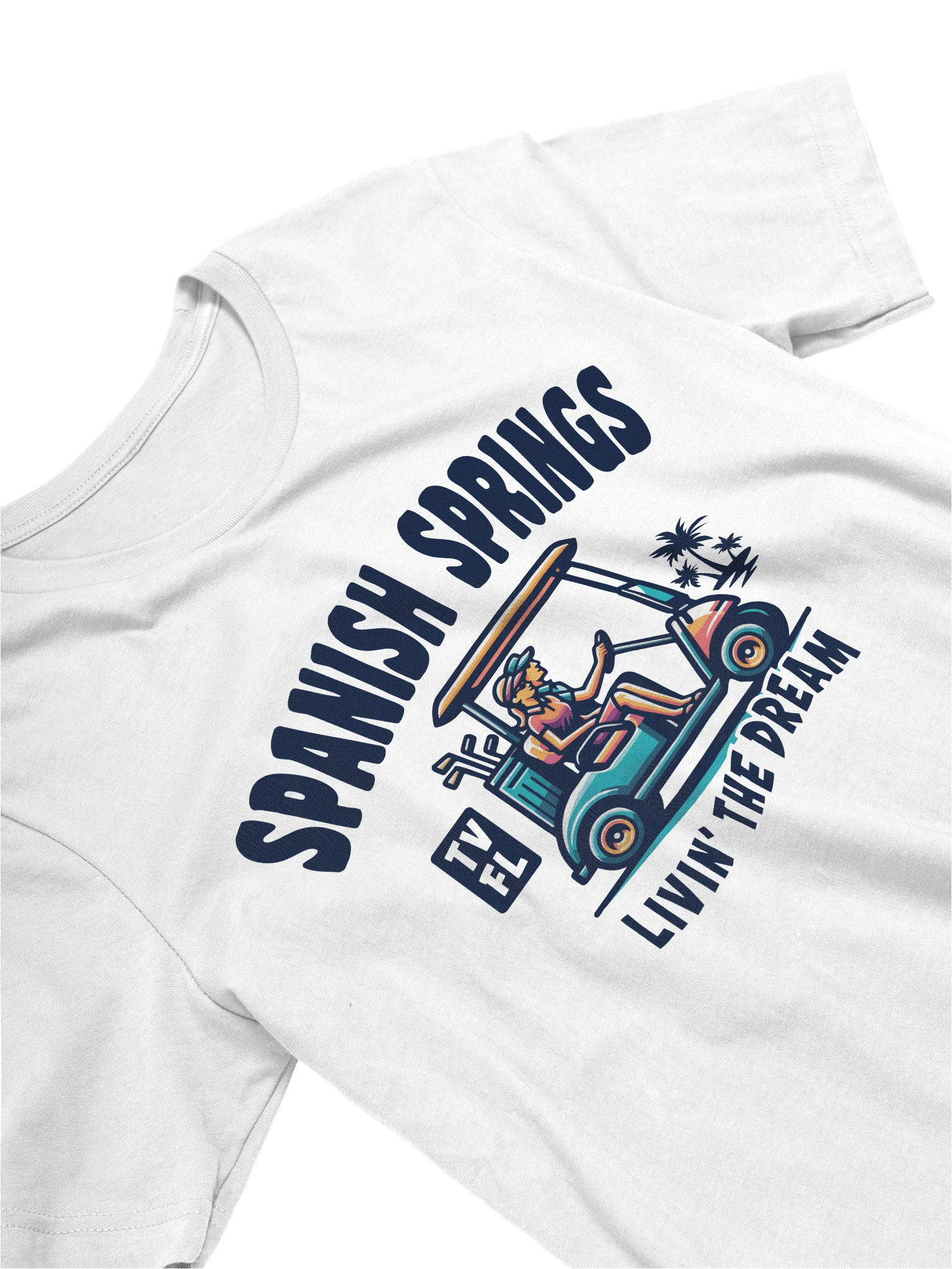 Spanish Springs TV Florida USA Fun Golf Cart Design T-shirt product image (2)